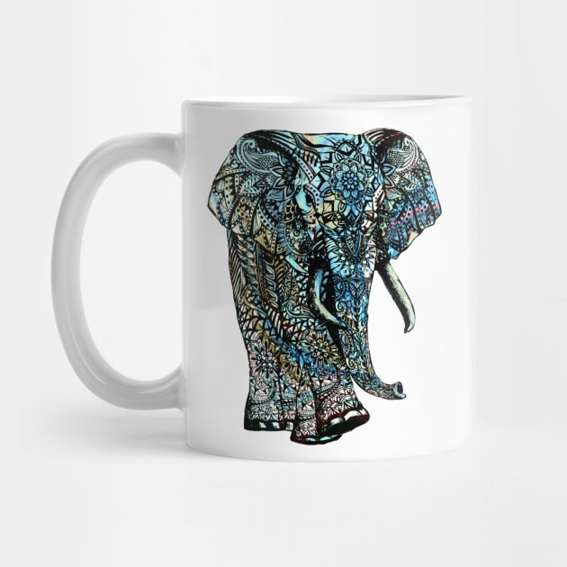 Intricate Asian Elephant Colorful Illustration by VintCam